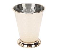 Haofy Mint Julep Cup 400ml 304 Cóctel Clásico de Acero Inoxidable Cóctel Cocktail Glass con Base de Barras con Acabado Esmerilado Barware Elegante (YELLOW)