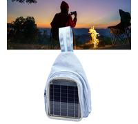 Haofy Mochila con Panel Solar de 20 W, Cargador Solar Portátil Monocristalino para Actividades Al Aire Libre, Senderismo, Camping, Viajes, Emergencia, Azul Claro, USB Desmontable, Tela