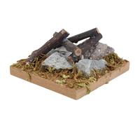 Haofy Modelo de Hoguera en Miniatura para Casa de Muñecas con Luz LED, Fácil Operación, Batería Incorporada, Brillo Realista, Artesanía de Madera Detallada, Ambiente Cálido Cuadrado de 3,15