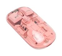 Haofy Modo Dual 2.4G BT5.0 Ratón Inalámbrico con Sensores Ajustables, Ratón RGB Transparente para Ambiente Personalizado en la Oficina (Pink)