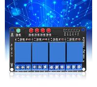 Haofy Módulo de relé de 4 Vías Placa Negra de 3 V de bajo Nivel con Luz Indicadora para Control de Electrodomésticos, Módulo de Interruptor de Señal de Control de Precisión para Placa de Desarrollo