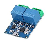 Haofy Módulo de relé Inalámbrico Interruptor de Control USB de Alto Rendimiento de 2 Vías con Protección contra Sobrecorriente LED para Innovadores Tecnológicos 1.6"