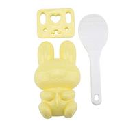 Haofy Molde de Arroz para Sushi, Herramienta de Artesanía Rápida para Niños, Juego de Moldes con Forma de Conejo de PP de Grado Alimenticio para Hacer Onigiri, Amarillo/rosa, 3 Piezas para Diversión