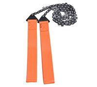 Haofy Motosierra de Bolsillo para Exteriores, Sierra de Corte de Madera Portátil para Supervivencia en Acampada, Herramienta de Sierra Manual de Cadena Naranja de 24 Pulgadas para Senderismo y