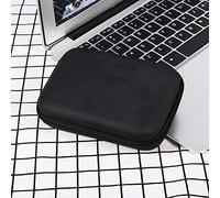 Haofy Organizador de Almacenamiento Digital Portátil Impermeable a Prueba de Golpes USB Flash Drive Case Bolsa para Oficina Viajes Negro Rojo Azul Oscuro 5,5 X 4 X 1,38 Pulgadas (Black)
