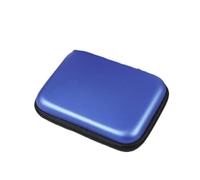 Haofy Organizador de Almacenamiento Digital Portátil Impermeable a Prueba de Golpes USB Flash Drive Case Bolsa para Oficina Viajes Negro Rojo Azul Oscuro 5,5 X 4 X 1,38 Pulgadas (Blue)