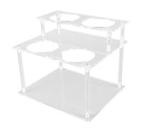 Haofy Organizador de Jarabe de café Acrílico, 2 Niveles, 9,05 X 7,48 X 7,48 Pulgadas, Tamaño Compacto, Sostiene Botellas de Forma Segura, Soporte para Botellas de Jarabe para Encimeras Pequeñas,