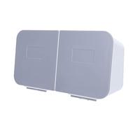 Haofy Organizador de Maquillaje Soporte Q Tips Montado en la Pared, Plástico ABS, Diseño Desmontable, Contenedor de Bastoncillos de Algodón Que Ahorra Espacio para Uso en el Baño (Blanco Gris)