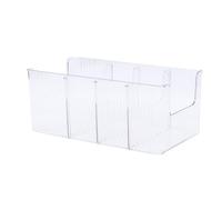 Haofy Organizador de Refrigerios, Contenedor de Almacenamiento de Plástico Transparente de 4 Compartimentos con Divisores Extraíbles para Gabinetes de Cocina, Despensa y Encimeras, Organizador de