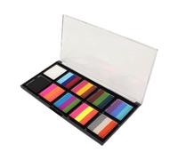 Haofy Paleta de Pintura Corporal Kit Profesional de Pintura Facial y Corporal a Base de Agua de 10 Cuadrículas con Colores de Alta Saturación para Halloween, Presentaciones Escénicas y Fiestas