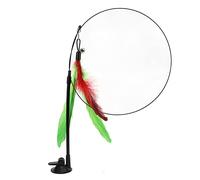 Haofy Palo Interactivo de Plumas de Gato de con Potente Base de Ventosa para Gatos, Varita de Mano para Ejercicio y Diversión, Material de Alambre de Acero (#4)