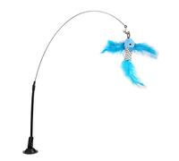 Haofy Palo Interactivo de Plumas de Gato de con Potente Base de Ventosa para Gatos, Varita de Mano para Ejercicio y Diversión, Material de Alambre de Acero (#1)