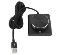 Haofy Pandilla de Control de Volumen USB Multimedia para PC con Indicador LED Azul Claro, Soporte de Enchufe y Juego para 7 8 10 11 Vista, Material de Aleación de Aluminio Robusto para la