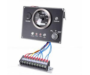 Haofy Panel de Tacómetro para Barcos 0 3000 RPM Medidor de RPM Marino de Aluminio con Alarma para Yates, Barcos, Lanchas Rápidas, Alerta de Sobrecalentamiento de (Esfera negra CX9601-3K)