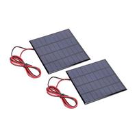 Haofy Panel Solar Ligero de Alta Eficiencia 2 W Módulo de Cargador de Polisilicio para Luces Solares de Césped, Linternas Solares para Investigación Experimental DC9 V 2 Piezas