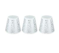 Haofy Pantalla de Tela Tela Premium para Bombilla E14 9 Cm Superior 14 Cm Inferior 13 Altura - Pantalla de Lámpara con Clamp/Holder con Clamp/Holder de Metal Seguro para Dormitorio, Estudio, (SILVER)