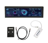 Haofy Pantalla de Temperatura de PC, Pantalla LCD de 8,8 Pulgadas Monitor de CPU de Computadora Editor de Temas Interfaz Tipo C para Escritorio (con Toque)