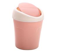 Haofy Papelera de Escritorio con Tapa Abatible de Plástico, Mini Cubo de Basura para Oficina en Casa, Cesta de Basura Multifuncional para Encimera de Escritorio para Artículos Pequeños (PINK)