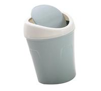 Haofy Papelera de Escritorio con Tapa Abatible de Plástico, Mini Cubo de Basura para Oficina en Casa, Cesta de Basura Multifuncional para Encimera de Escritorio para Artículos Pequeños (BLUE)