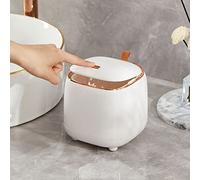 Haofy Papelera de Escritorio de Doble Capa de Moda Tipo Empuje para Sala de Estar, Microfibra ABS de 5,7 X 5,7 X,9 Pulgadas, Pequeño Contenedor de Basura de Escritorio para una Decoración Elegante