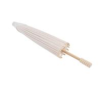 Haofy Paraguas Clásico de Papel Chino Blanco, Sombrilla de Papel Engrasado de Madera Hecha a Mano para Pintura DIY, Decoración de Boda, Accesorio Fotográfico, Despedida de (Diámetro de unos 29,5 cm)