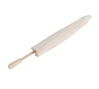 Haofy Paraguas Clásico de Papel Chino Blanco, Sombrilla de Papel Engrasado de Madera Hecha a Mano para Pintura DIY, Decoración de Boda, Accesorio Fotográfico, Despedida de (Diámetro de unos 39,5 cm)