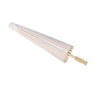 Haofy Paraguas Clásico de Papel Chino Blanco, Sombrilla de Papel Engrasado de Madera Hecha a Mano para Pintura DIY, Decoración de Boda, Accesorio Fotográfico, Despedida de (Diámetro de unos 59 cm)