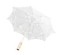 Haofy Paraguas de Boda Estilo Occidental Paraguas de Encaje Nupcial Parasol Banquete Escenario Fotografía Prop Suministros de Boda Traje de Dama(Tamaño L Blanco)