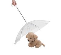 Haofy Paraguas para Mascotas Diseño Transparente para Lluvia Nieve Visibilidad Tamaño Plegable Ajustable 26 X 3,35 Pulgadas en Forma de C Fácil Agarre para Paseos de Perros y Gatos con Cadena de