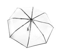 Haofy Paraguas Transparente Plegable Paraguas de Lluvia Paraguas tríptico portátil para Mujer Paraguas de Moda con Dosel de Burbujas Transparentes(Negro)