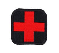Haofy Parche Bordado de Moral Militar Táctica de Primeros Auxilios de la Cruz Roja de Medic, IFAK Rip Away Pouch, EMT, EMS, Trauma, Médico, Paramédico, Kit de Rescate de Primera(Negro)