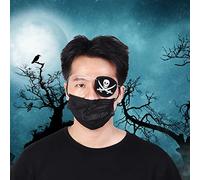Haofy Parche de Calavera para Ojos, Material de Fieltro Suave, Banda Elástica para Adultos y Niños, 10 Uds. para Fiesta de Disfraces de Pirata de Halloween (Calavera de Fieltro de Cuerda Blanca (con)