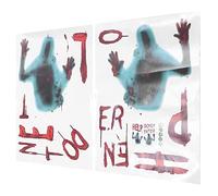 Haofy Pegatinas de Pared de Halloween Estilo Zombi Fáciles de Aplicar y Quitar para Decoración de Sala de Estar y Dormitorio, 4 Piezas de PVC de 17,7 "x 11,8"