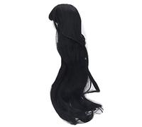 Haofy Peluca Larga para Muñeca de 8 a 9 Pulgadas, Hermoso Pelo de Muñeca Suave y Rizado para Muñecas, Alambre de Fibra Resistente a Altas Temperaturas, Adecuado para Muñecas de 21-24 Cm (BLACK)