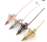 Haofy Péndulo Espiritual de Metal, Cadena de Acero Inoxidable de 7 Pulgadas con Peso Equilibrado de Aleación de Zinc para Equilibrio de Chakras, Curación Energética, Práctica de Meditación (oro rosa)