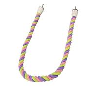 Haofy Perca de Cuerda de Pájaros, Juguete de Trepadora de Diversión Flexible, Cuerda de Algodón Resistente con Alambre de Metal, Soporte de Ejercicio para Loros, Fácil de Instalar en Jaula de (L)