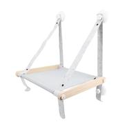 Haofy Percha para Ventana de Gato con Ventosa, Marco de Madera Maciza, Asiento Tipo Hamaca para Gato, Soporta hasta 13,22 Libras, Cesta Colgante para Cama para Montada en la Pared