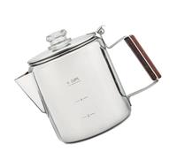 Haofy Percolador de café para Estufa, Capacidad de 6 Tazas para 2-4 Personas, de Acero Inoxidable con Boquilla en V, de Madera, Filtro Fino para Acampar, RV, Viajes, Cocina Casera, Inducción