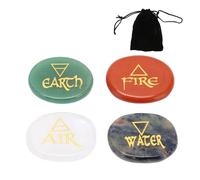 Haofy Piedras Naturales de Chakra, Cristal Pulido Suave para Meditación y Curación, Piedras de Palma para Aliviar el Estrés Diario, 4 Unidades