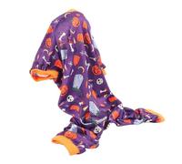 Haofy Pijama para Perros de Halloween, Mono Suave y Cómodo de 4 Patas para Perros Pequeños, Casa de Vacaciones, Fiestas de Halloween, Poliéster, Colores Ricos M: Cuello 27 Cm, Busto 43 Cm