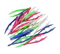 Haofy Pinzas de Cuentas de Plástico, 20 Piezas Pinzas Artesanales Antideslizantes de 11 Cm para Hacer Joyas con Cuentas y Práctica de Habilidades Motoras Finas, Agarre Liviano para Aulas de Niños,