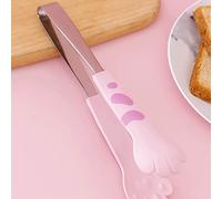 Haofy Pinzas para Refrigerios, Pinzas para Alimentos con Forma de Pata de Gato Lindas de Acero Inoxidable para Cocinar Bagels, Minipinzas para Barbacoa para Accesorios de Cocina (M)