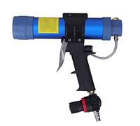 Haofy Pistola de Pegamento Neumática de 1/4 Pulgadas con Manómetro, Herramienta de Calafateo Sellador de Aire para Puertas y Ventanas de Vidrio, Kit Completo con Boquillas y Hojas de Pegamento