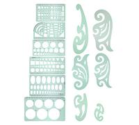 Haofy Plantillas de Dibujo Multifunción, Reglas de Medición Geométricas con Escalas Claras para Estudiantes, Arquitectos, Diseñadores, Oficina, 12 Uds.