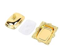 Haofy Plato de Mantequilla de Metal Vintage Europeo para Refrigerador de Cocina, Recipiente de Mantequilla Multifuncional Rectangular para Fiestas, Vidrio y Aleación