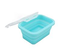 Haofy Plegable de Silicona, Contenedor de Almacenamiento de Alimentos Apto para Microondas, Portátil Ligera para Oficina y Escuela (BLUE)