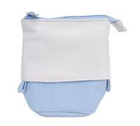 Haofy Portalápices Telescópico, Estuche para Bolígrafos, Bonito Bolso de Maquillaje para Estudiantes Escolares, Adolescentes, Organizador Portátil de PU y Pana (Azul Claro)