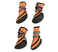 Haofy Prácticas Botas Antideslizantes para Perros, Protectores Impermeables para Patas, Zapatos Reflectantes para Exteriores para Perros Medianos y Grandes, 4 Botas para (L)