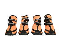 Haofy Prácticas Botas Antideslizantes para Perros, Protectores Impermeables para Patas, Zapatos Reflectantes para Exteriores para Perros Medianos y Grandes, 4 Botas para (M)