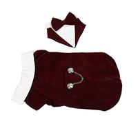 Haofy Preciso Traje de Boda para Mascotas Elegante Esmoquin Ajustable con Decoración de Hebilla de Cadena para Fiesta de Boda Rojo Azufaifo, Pana con Cordón (L)